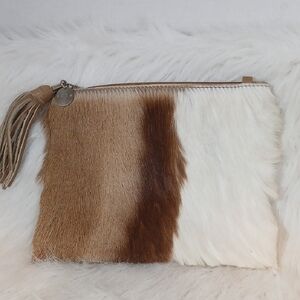 Vash Elegant Two-Tone Fur Clutch